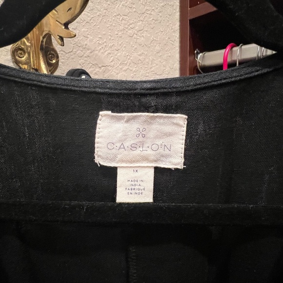 Comfy linen black jumpsuit. Size 1x - Picture 4 of 6